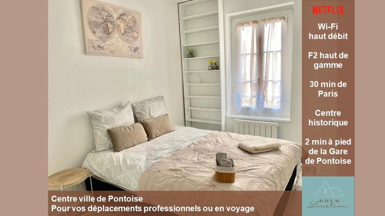 F2 Haut De Gamme Avec Vue Sur Notre Dame Pontoise Bagian luar foto